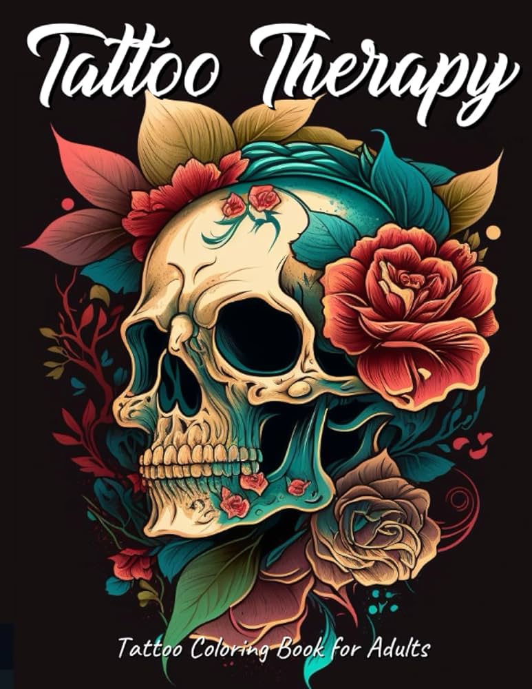 Amazon.com: Tattoo Therapy Tattoo Coloring Book for Adults